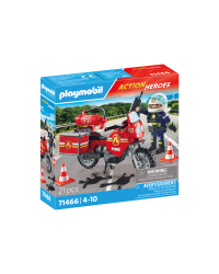 PLAYMOBIL ACTION HEROES Fire Motorcycle & Oil Spill Incident 71466