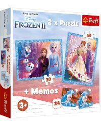 TREFL FROZEN Комплект пазлов "Холодное сердце 2" 30шт. + 48шт. + 24 мемо